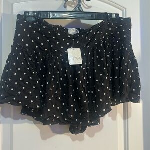 Free people skort size medium polka dot black and white